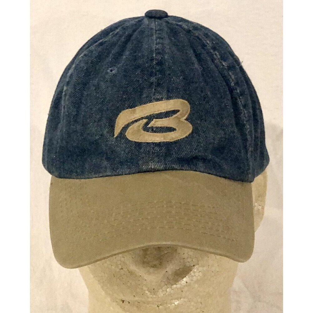 Vintage Bugle Boy Company Hat Blue Denim Strapback Adjustable Baseball Cap VGC